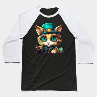 Steampunk Cat Steampunk Kitten Lovers For Women & Men Baseball T-Shirt